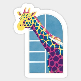 Curious giraffe Sticker